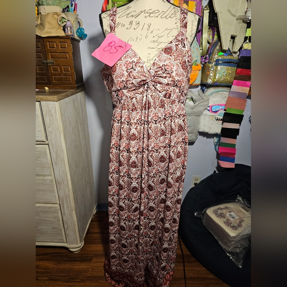 Casa Cabana Maxi Dress Size Xxlarge White And Red Print